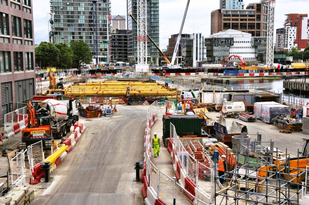 View of the construction site