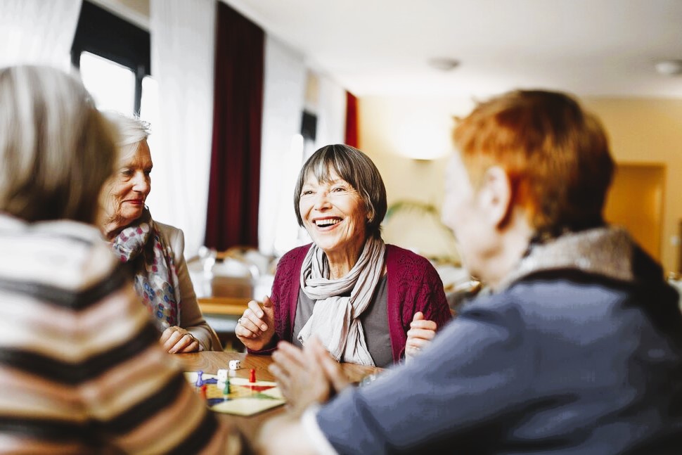 Happy pensioners at home